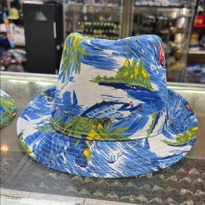 Tropical Blue men, women Hat Hawaiian Fedora Hat